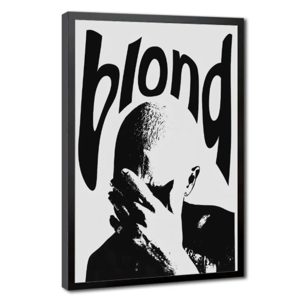 Frank Ocean "Blonde" Album Poster - Music Cover Wall Art Print, Minimalist Aesthetic Home Decor for Bedroom & Living Room, Victorian Gothic Religious Black Scripture Hypebeast Style Accent posters poster wall art posters room decor