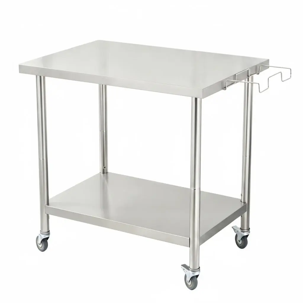 with Stainless Steel 48 Inch Double Layer Workbench