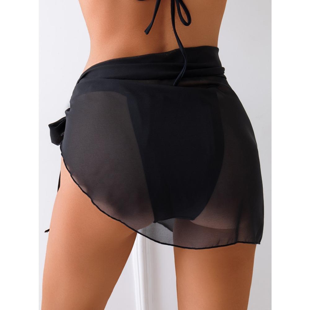 BIGWIG Women's Mesh Bikini Cover-Up — Sexy Summer Beach Wrap Skirt, Sheer Swimwear Cover-Up, Seashell-Themed Beach Blouse, Lightweight Bikini Wrap & Shawl, Beach Vacation Swim Skirt