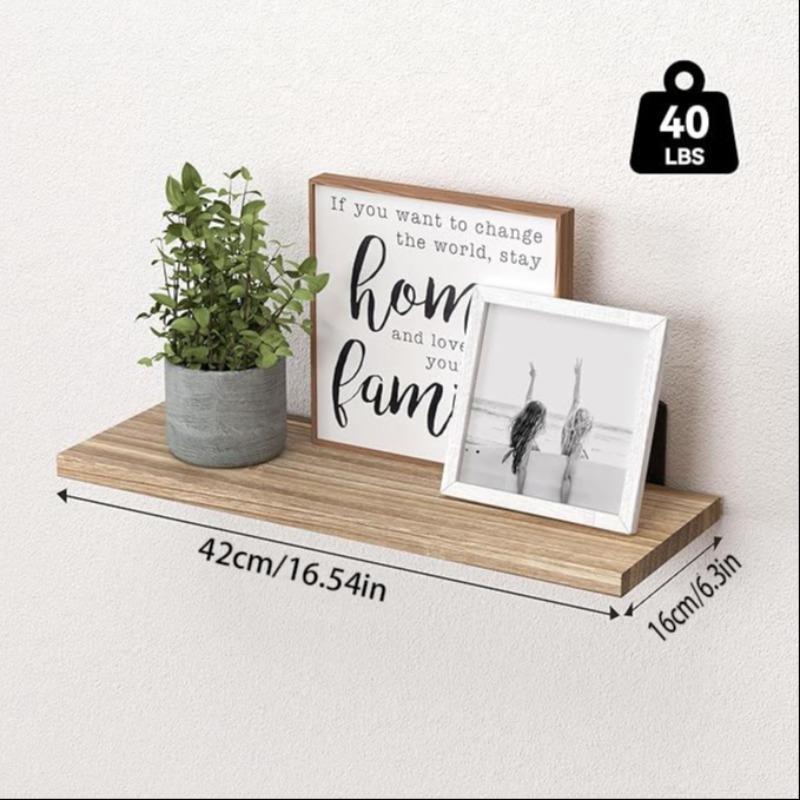 Creative Wall Mounted Shelf, 6 Counts/set Space Saving Wall Shelf, Wooden Wall Shelf, Floating Shelf for Home Living Room Bedroom Bathroom Decor