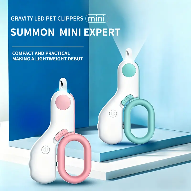 Cartoon Pet Nail Clippers, Gravity Pet Nail Clippers, Dog LED Nail Clippers, Cat Nail Clippers, Push Clippers for Cats and Dogs