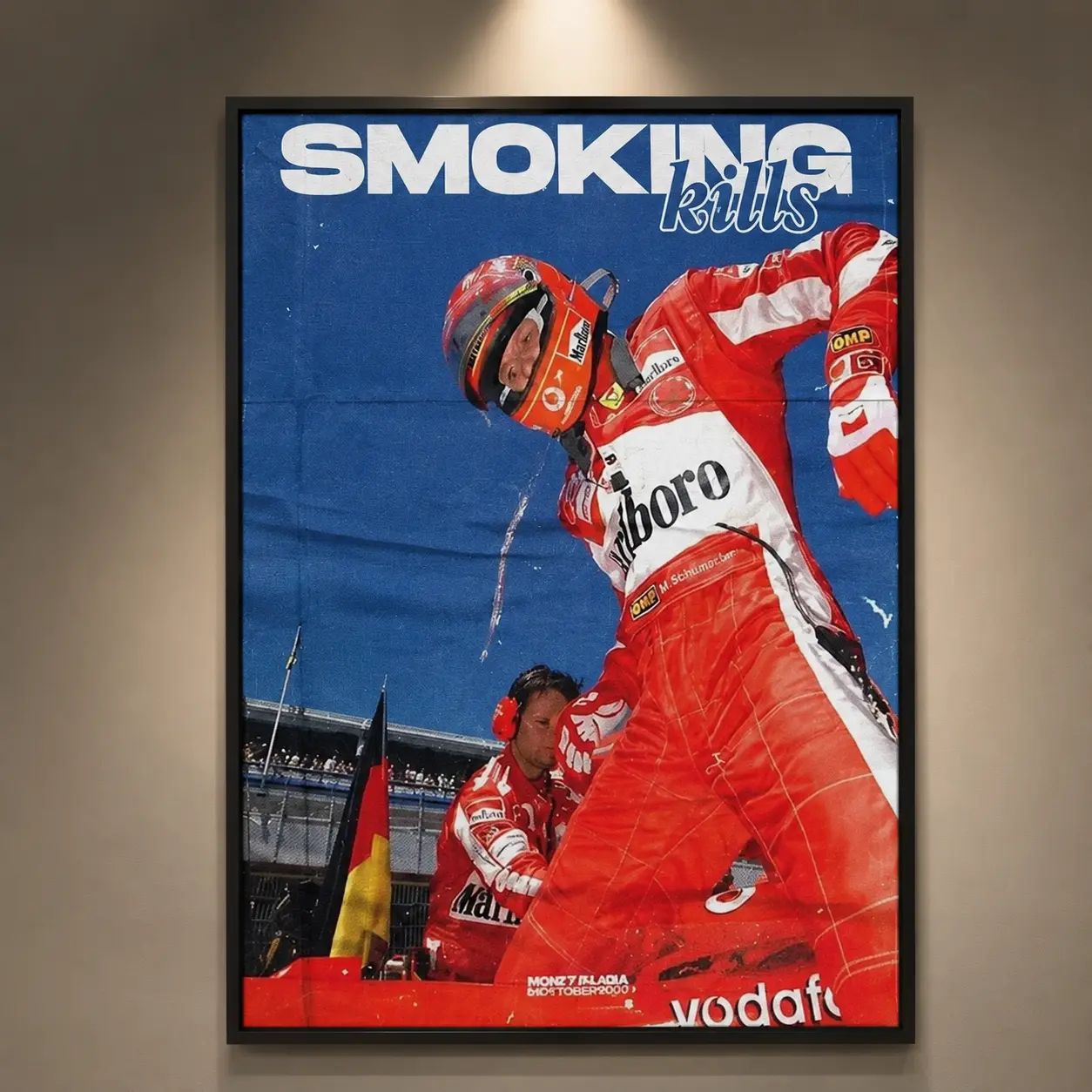 1pc Vintage F1 Racing Driver Canvas Wall Art Poster, Iconic Motorsport Scene Print with Waterproof Ink, Classic Racing Car Artwork for Living Room Bedroom Office Decor, Home Wall Decoration, Unique Gift for Racing Fans