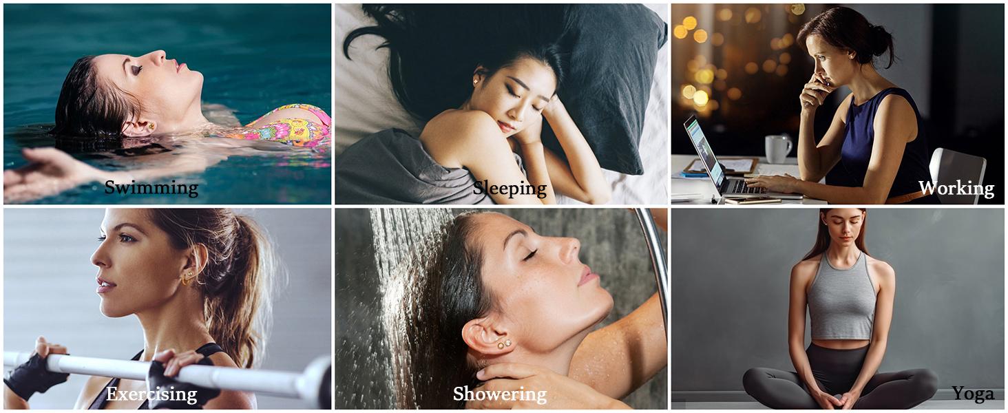 Jstyle Surgical Steel Earrings for Sensitive Ears Hypoallergenic Earrings for Women 20G Flat Back Stud Earrings Cartilage Hoop Earrings 8/10/12MM