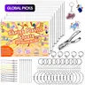 184Pcs/200Pcs Shrink Plastic Sheet with 176Pcs Art Keychains & Open Iron Rings | Christmas Craft Gift for Boys Girls, Holiday Gift, Creative Handmade Gift #GLOBAL PICKS