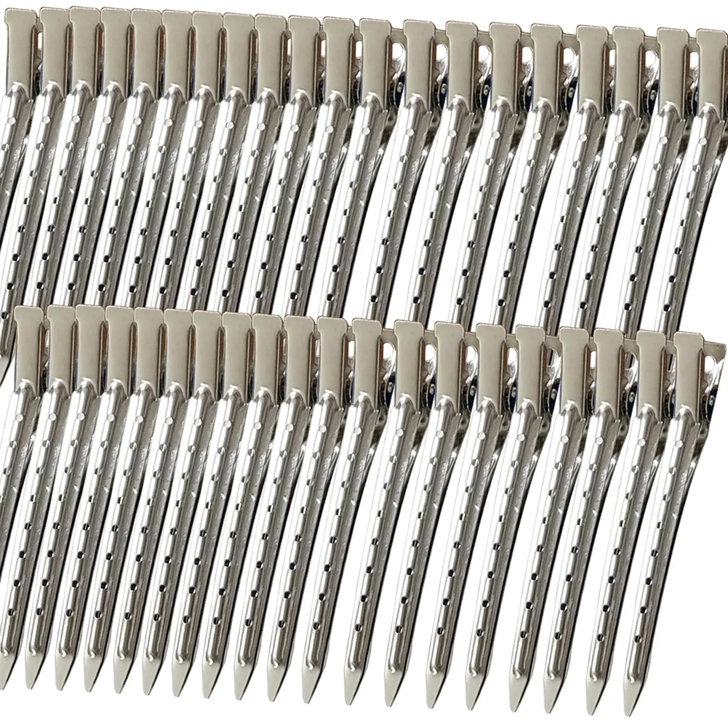 40 count 3.5 Inch Duck Billed Clips,Metal   Hair Clips with Holes for Styling, Coloring, Thick Hair Rollers, Salon Use, Clips for Women for Thick Hair & Thin Hair,