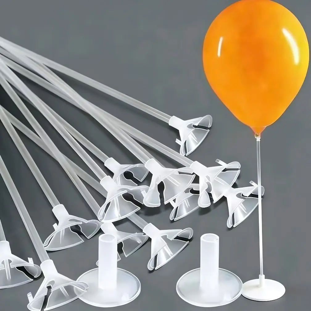 Set of 40 Balloon Stands with Self-Adhesive Base, 12.99 Inches, Crystal Material, Perfect for Christmas and Halloween Decorations