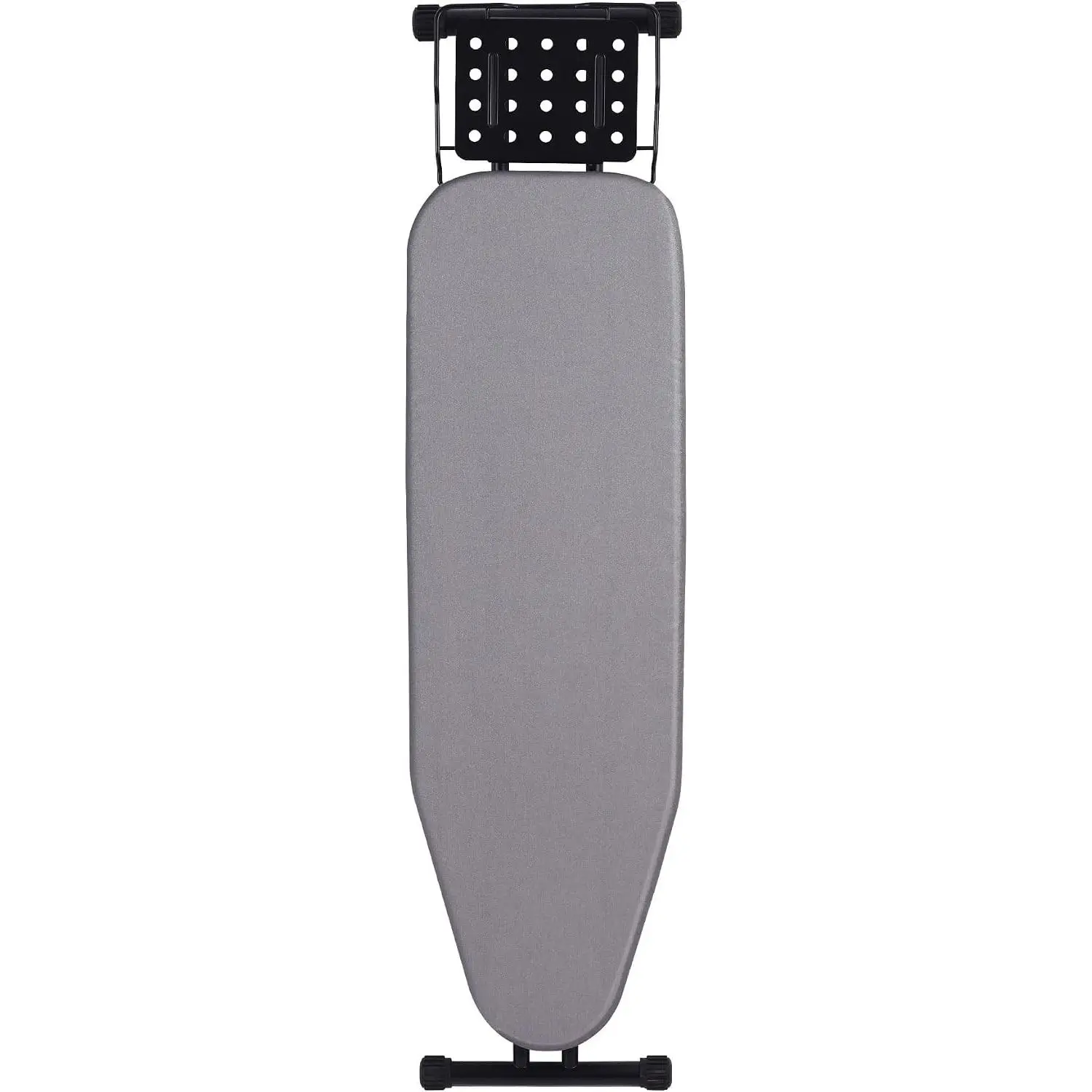 Deluxe Full-Size Ironing Board - Smooth Silicone Heat-Resistant Cover, Thick Felt Pad, Heavy Sturdy Legs, Lightweight Foldable Design, Built-In Hanger (L-Grey)