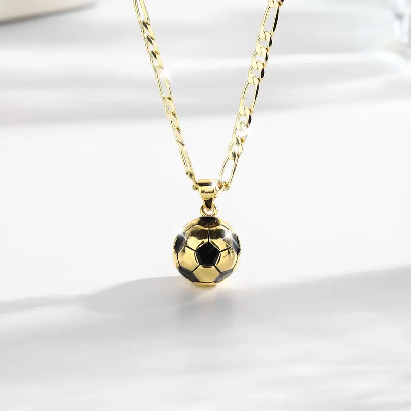 【Biack Friday】Fashion Solid Soccer Pendant Necklace, Charms Necklace, Chain Necklace, Costume Jewelry Necklace, Jewelry for Football Fans, Perfect Gift for Sports Enthusiasts, Jewelry Gifts