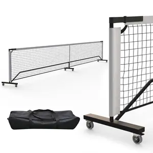 Portable Pickleball Net with Wheels – Heavy Duty PE Net – Regulation Size – Easy Setup