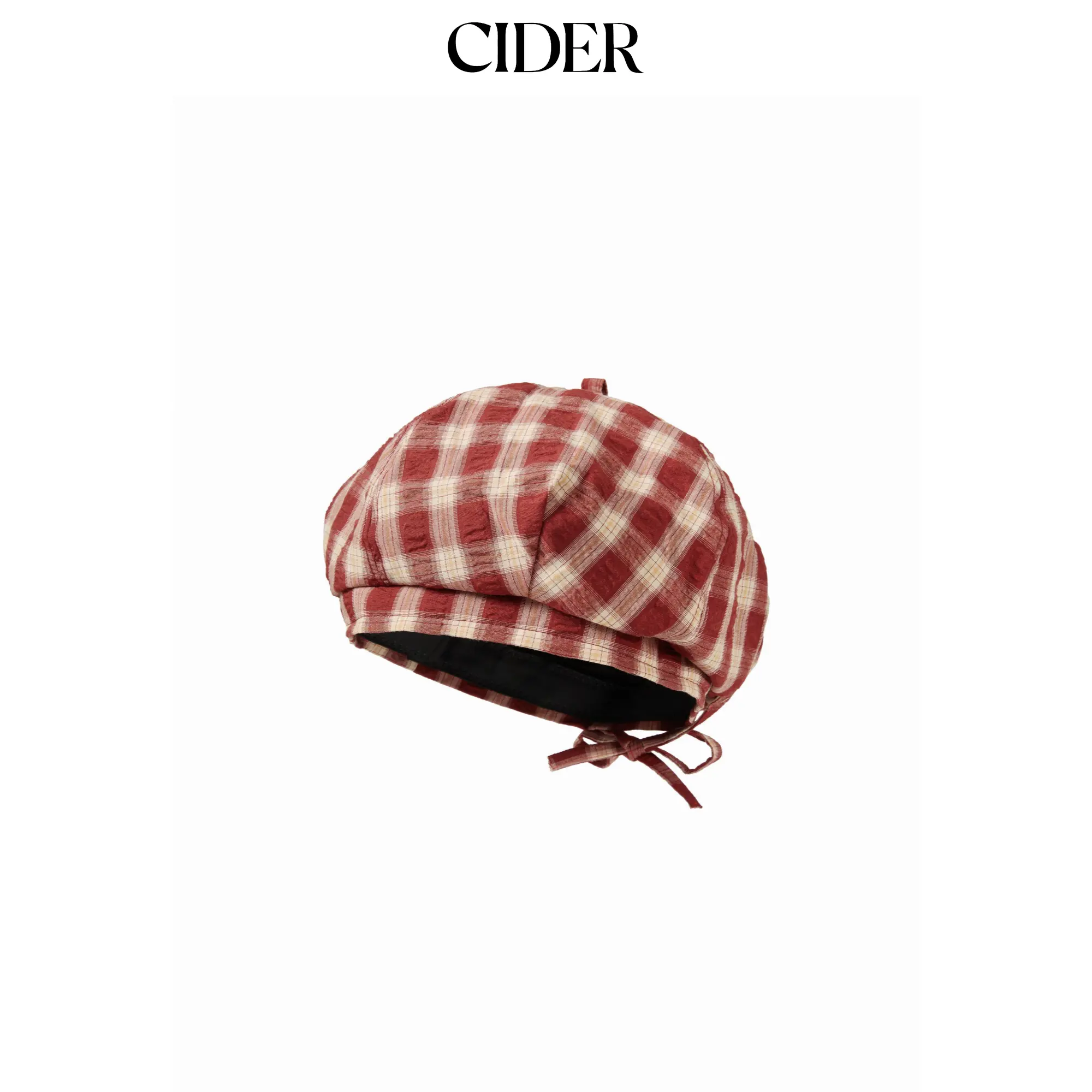 Cider BOWKNOT & GINGHAM BERET HAT Cider BOWKNOT & GINGHAM BERET HAT