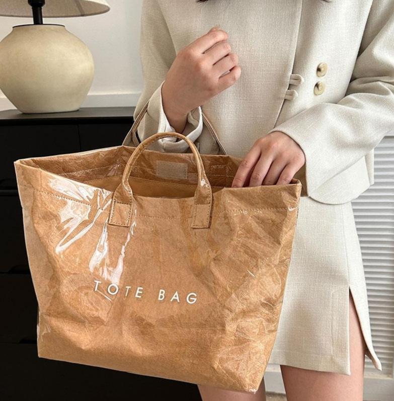 Women's Vintage Letter Print Tote Bag - Waterproof Roomy Large Capacity | Sturdy Durable Everyday Handbag | Commute/Work/Shopping/Travel Must-Have