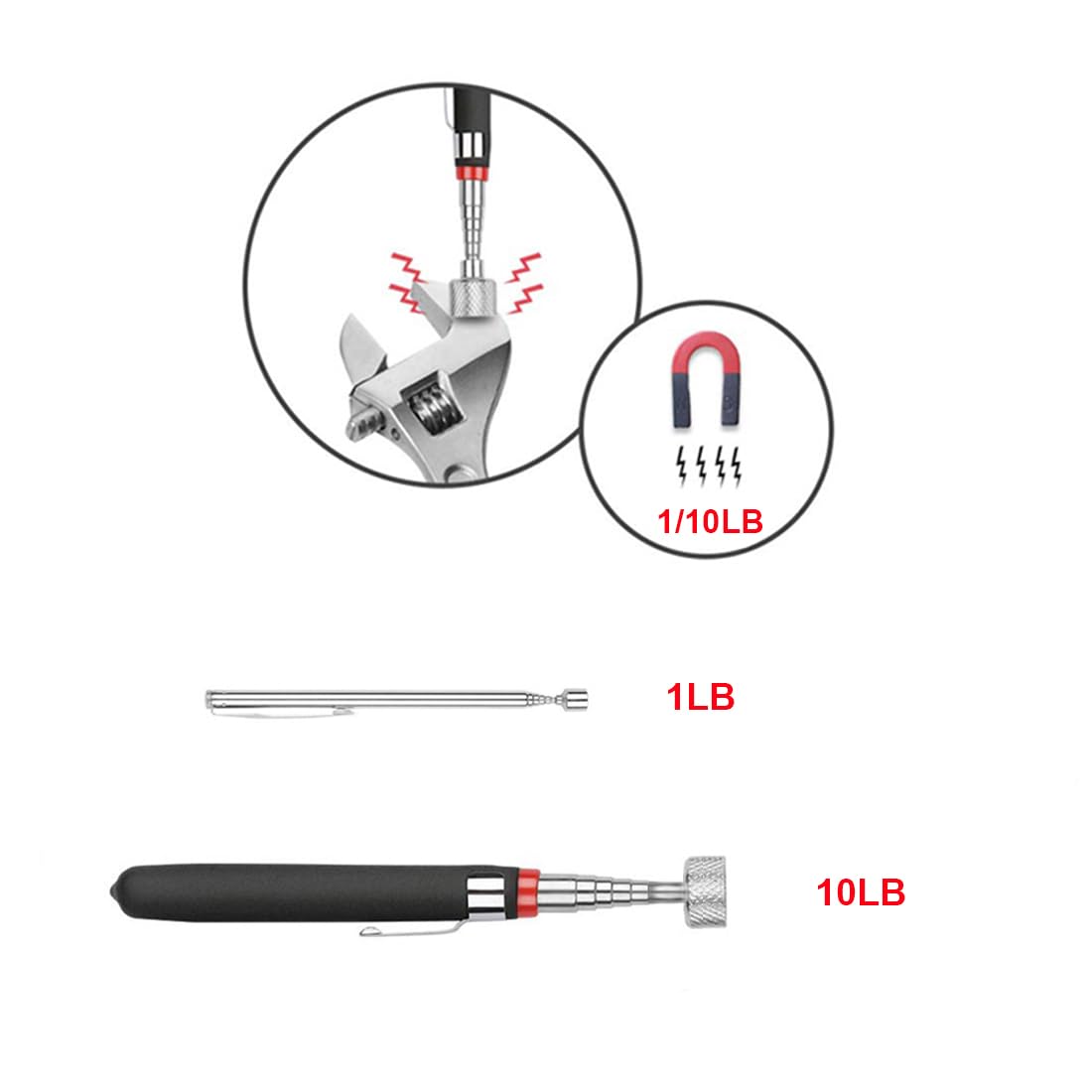 4 Pack Telescoping Pick-up Tool Set - Retrieving Pickup Tools,extendable Pick Up Tools,bendable Spring Stick,flexible Extra Long Reach Bendable Grabber With ClawsQuesear