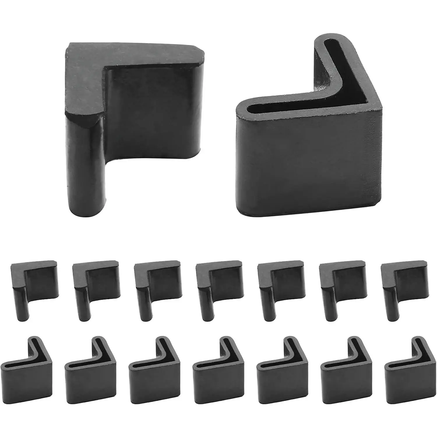 16 count 1" L Shape Rubber Angle Pads Furniture  Protectors | Thick Durable Rubber For Steel Frames, Prevents Floor  And Reduces Noise, Fits Angled Metal  And Angle Iron