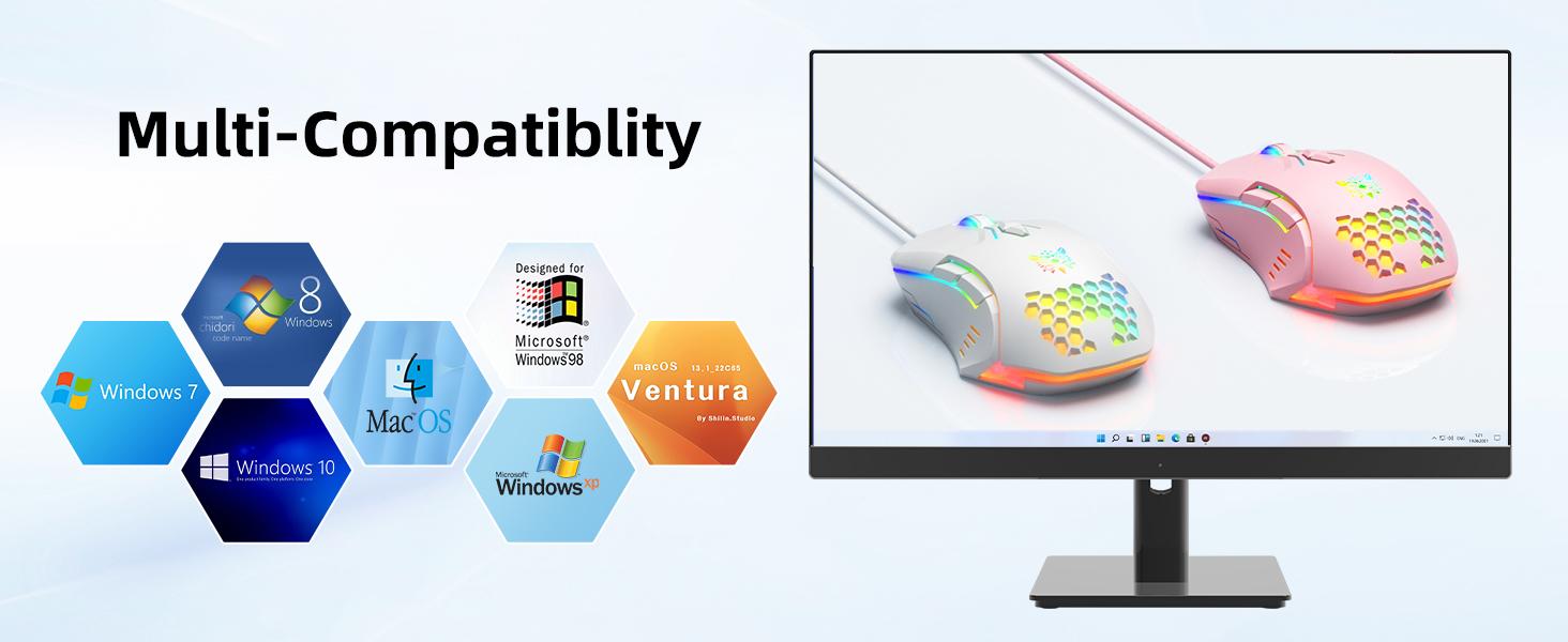 Wired PC Gaming Mouse: High Precision Sensor,RGB Backlit, Adjustable DPI, 7 Buttons Programmable,Ergonomic mice for Office & Gaming on Windows/Mac/Linux/Chrome-White