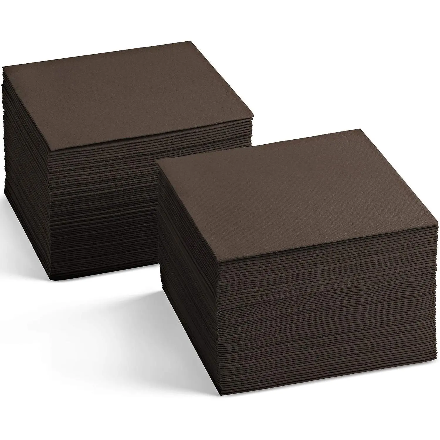 Disposable Linen-Feel Brown Cocktail Napkins, 200 Pack 5" x 5" Paper Beverage Napkins for Bar, Restaurant, Café, Dessert, Perfect for Party, Wedding & Events