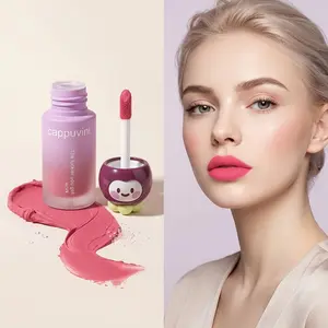 Cute Mangosteen Shaped Lip Mud, Whimsical Velvety Matte Lip Tint, Long-Lasting Non-Stick Cup, High Pigment Misty Lip Color, Soft Blurred Lip Makeup for Daily & Party Use