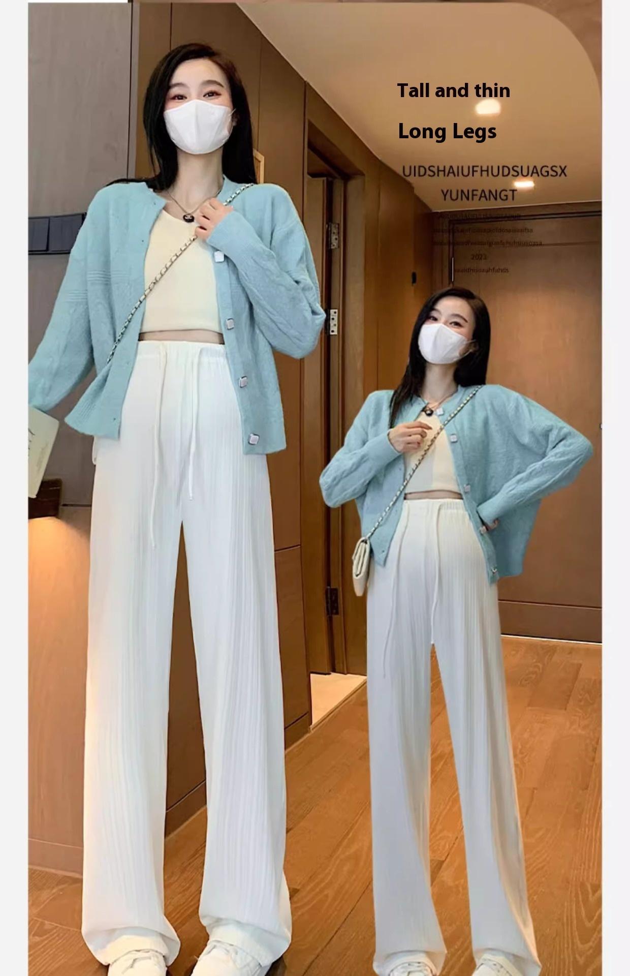 New Maternity Pants Spring and Fall Summer Petite No Toddler Drawstring Straight Pants Wide Leg Pants Pants Maternity Wear