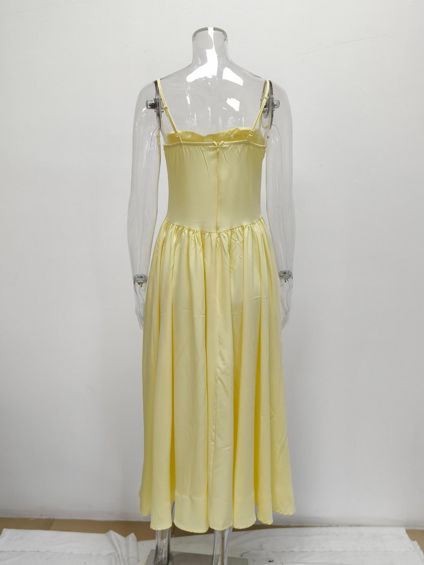 2026 beautiful women's clothing, new spring models, French retro court style solid color suspender dress