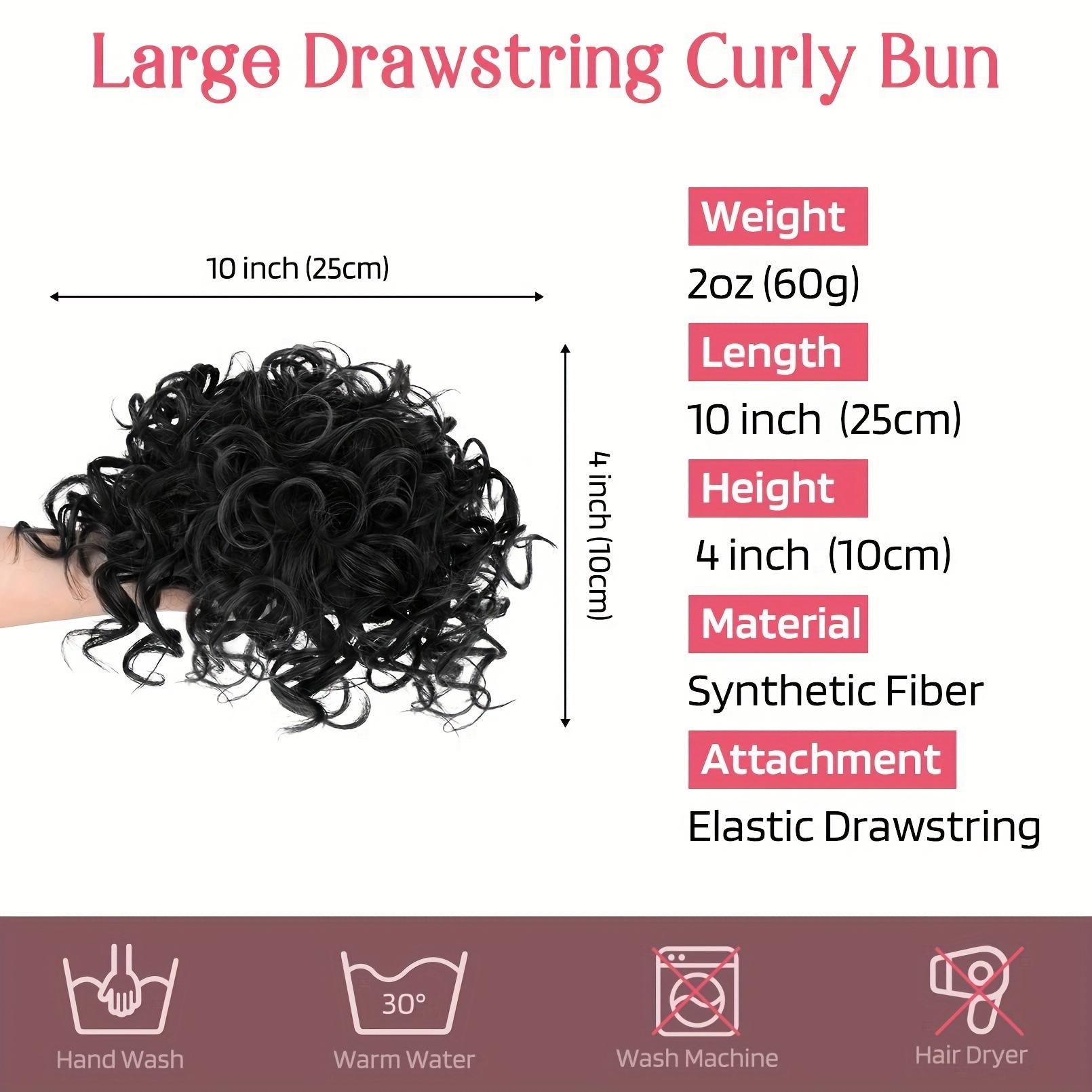Women's Messy Small Curl Bun  Synthetic Fiber Drawstring Hair Bun Scrunchie for Messy Bun Style