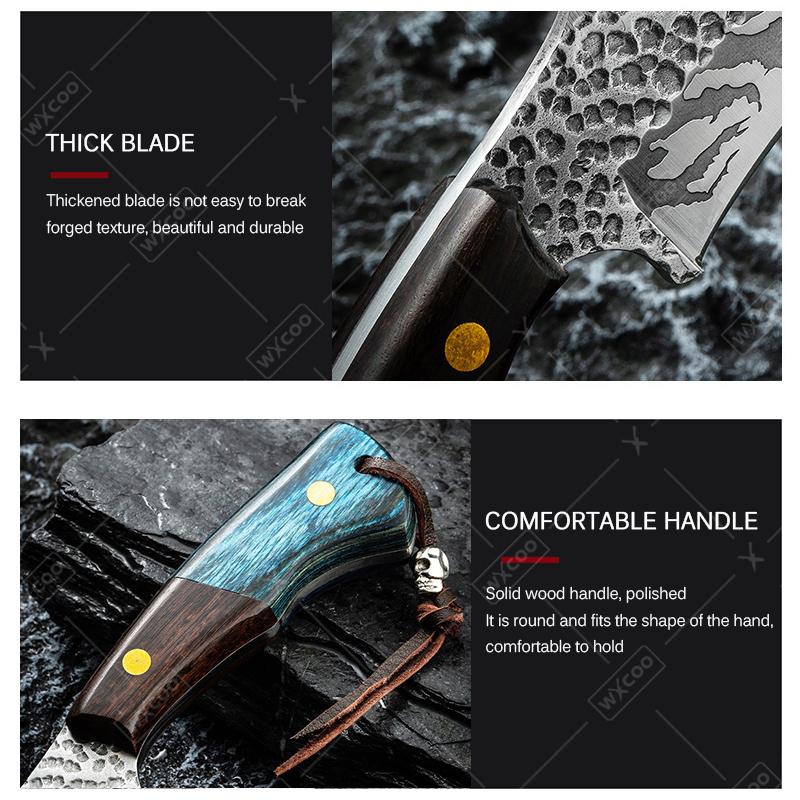 Portable Stainless Steel Boning Knife Meat Cleaver Multi-purpose Vegetable Chopper Fruit Paring Knives For Outdoor Camping BBQ