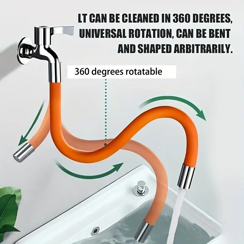 1pc Faucet Extension Hose, Adjustable Splatter Guard, Bendable and Rotatable, 360° Rotation, Bathroom Kitchen, Christmas Gift