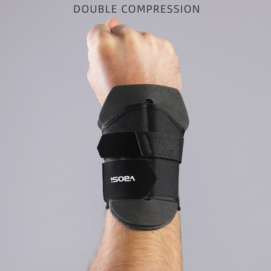 Professional Sports Wrist Brace with Splint Support, Adjustable Compression Strap, Non-Slip Sponge Hand Guard for Gym Weightlifting Men, 1 Size, M