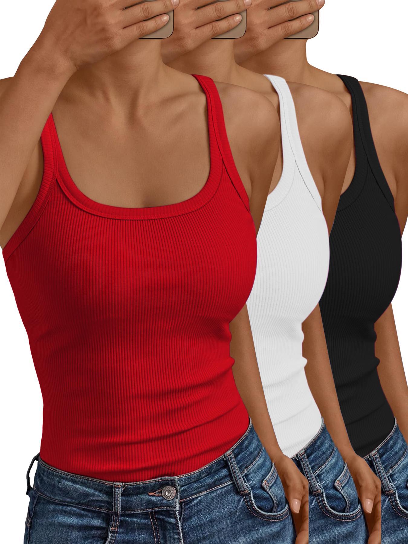 Women's Solid Scoop Neck Cami Top, Casual Sleeveless Top for Daily Wear, Ladies Clothes for All Seasons, Womenswear