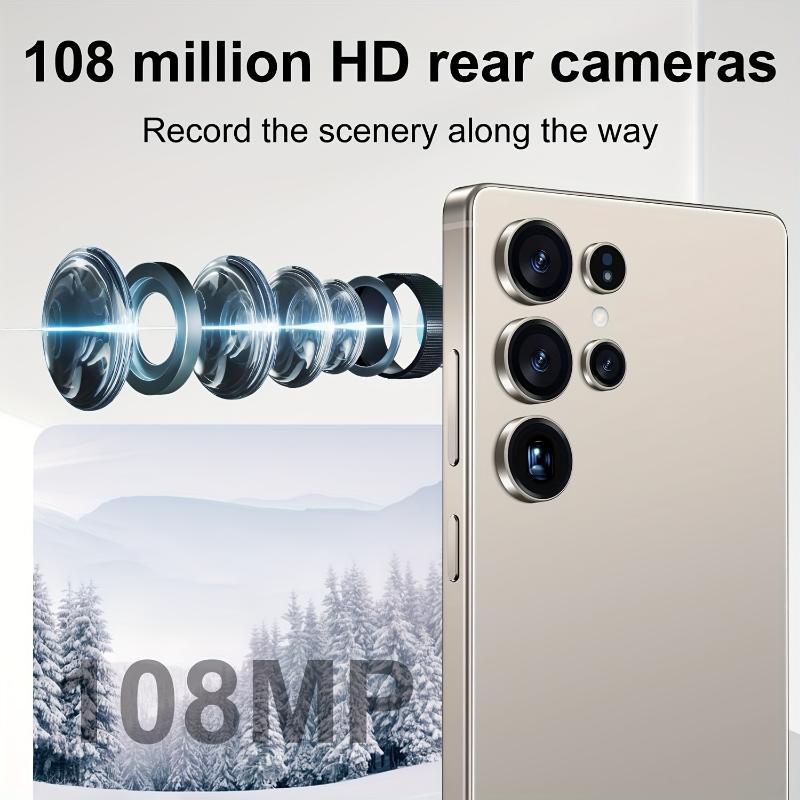 S25 Ultra Android Smartphone, 6.8-inch Dual 108MP+48MP Camera, Long Battery Life Of 6800mAh Battery, Fast Charging, OTG Function, Face Recognition Unlocking, Stylus, 12GB RAM + 512GB ROM, 5G Network Android 14 Operating System, Unlocking Th
