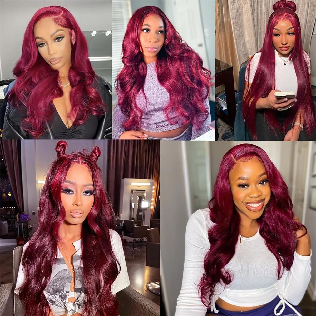 Bling Hair Burgundy 99j Colored Wigs 9x6 7x5 Glueless Body Wave Wigs Human Hair Pre Plucked With Baby Hair Lace Front Wig 180% Density Red Human Hair Wig for Women 30 Inch