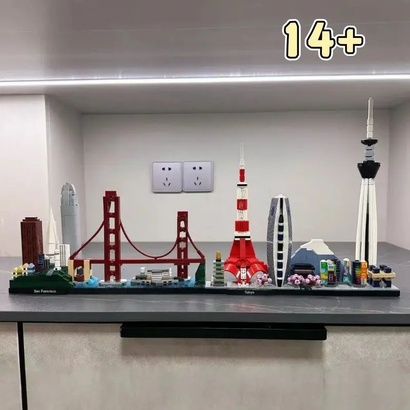 Architecture London Chicago Shanghai Tokyo Berlin Venice San Francisco Building Blocks Classic City Models Children's Toys