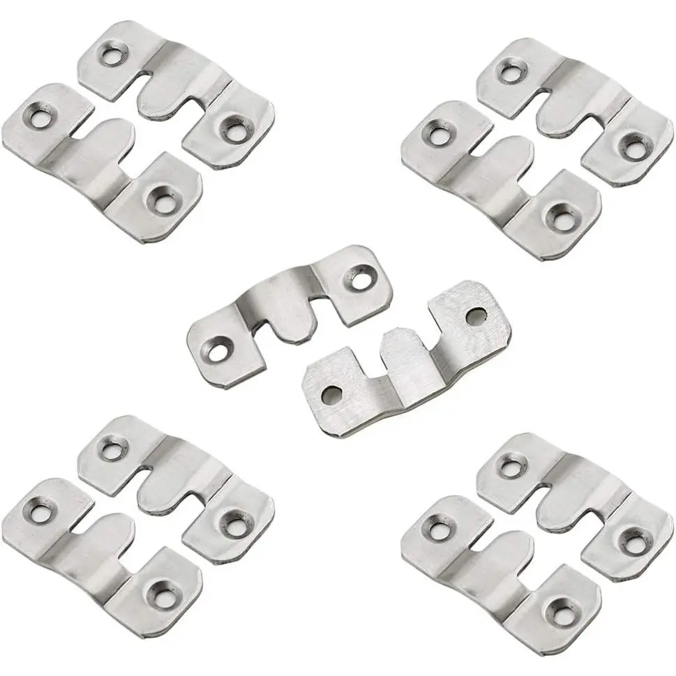 Z-Clips Flush Mount Bracket, 44x19mm, 10 Pack | Heavy Duty, Interlocking Photo Frame Hook, For  Headboards Large Picture Display, Wall Mount Hardware