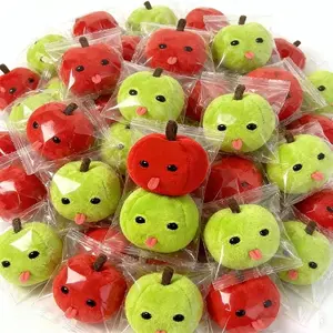 2pcs Cute Apple Plush Keychain Green Red Fruit Kawaii Bag Charm Car Keyring Gift Kids Girls Adults Birthday Christmas