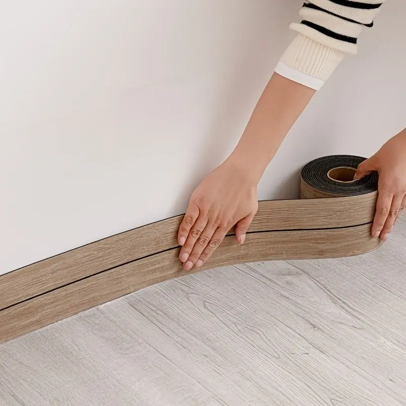 Self-Adhesive Baseboard Sticker Roll, Self Adhesive PVC, Ideal for Interior Walls, Door Frames, Ceilings, Floors, Bathrooms, Shower Areas, 118.11"x3.937"