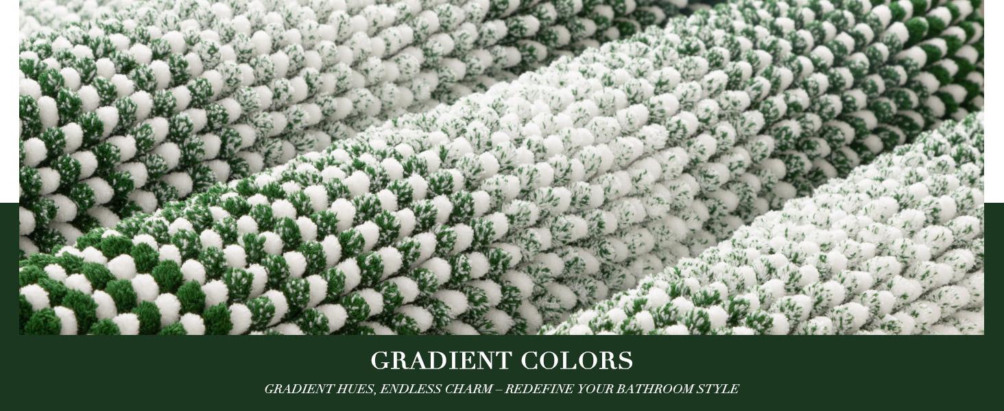 Bathroom Rugs and Mats Sets, 2 Piece Thick Absorbent Chenille Bath Mat Rug Set Non Slip, Soft Shaggy Bath Room Floor Mats for Bathroom, Machine Washable (Hunter Green, 20" x 47" Plus 16" x 24")