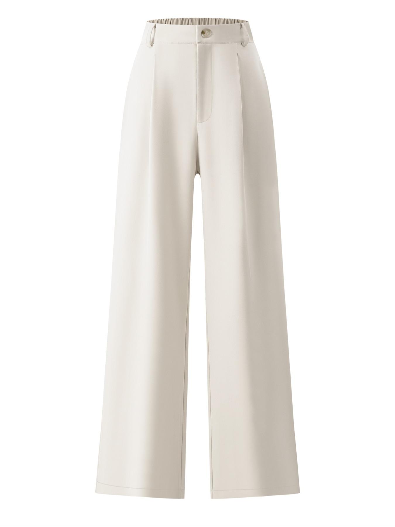 Women's Solid Color Button Fly Pants, Casual Comfy Trousers for Daily Wear, Ladies Bottoms for All Seasons, Baggy Pants, Casual Work Pants, Casual Chic Trousers, Casual Fashion Trousers