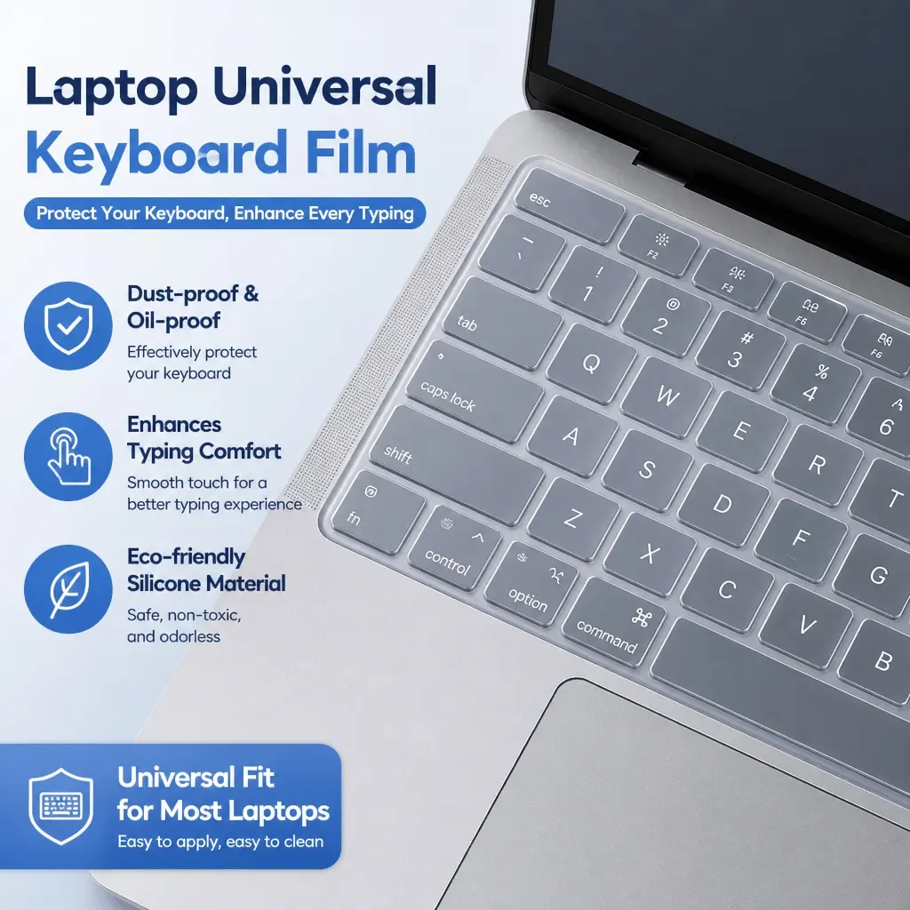 Colorful Ultra-Thin Silicone Keyboard Cover 2-Pack, Universal Dust & Grease Proof Laptop Skin for 12-14 & 15-17 Inch, Soft Touch Typing, Durable Protection, Laptop Keyboard Covers