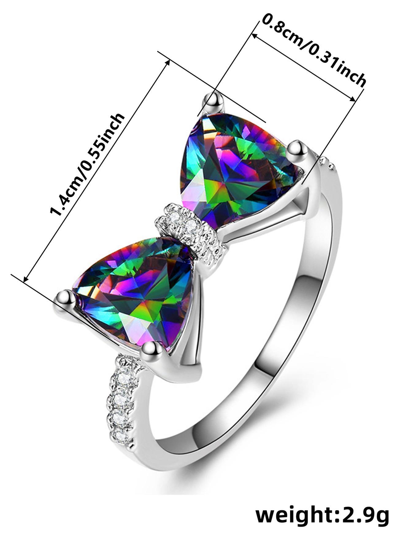 Hot Fashion Rhinestone Decorated Bow Design Ring, Artificial Zircon Ring, Cubic Zirconia Rings, Beautiful rings, Wedding Engagement Bridal Jewelry for Women, Jewelry for Birthday Gift, Gifts for Wife