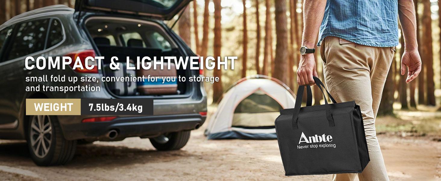 Anbte 3ft Tri-fold Camping Table Max 29.5", 3 Adjustable Heights Aluminum Folding Camping Table with Storage Bag, Lightweight, Portable Handle for Travel Outdoor Beach Picnic, 35" x 16", Black