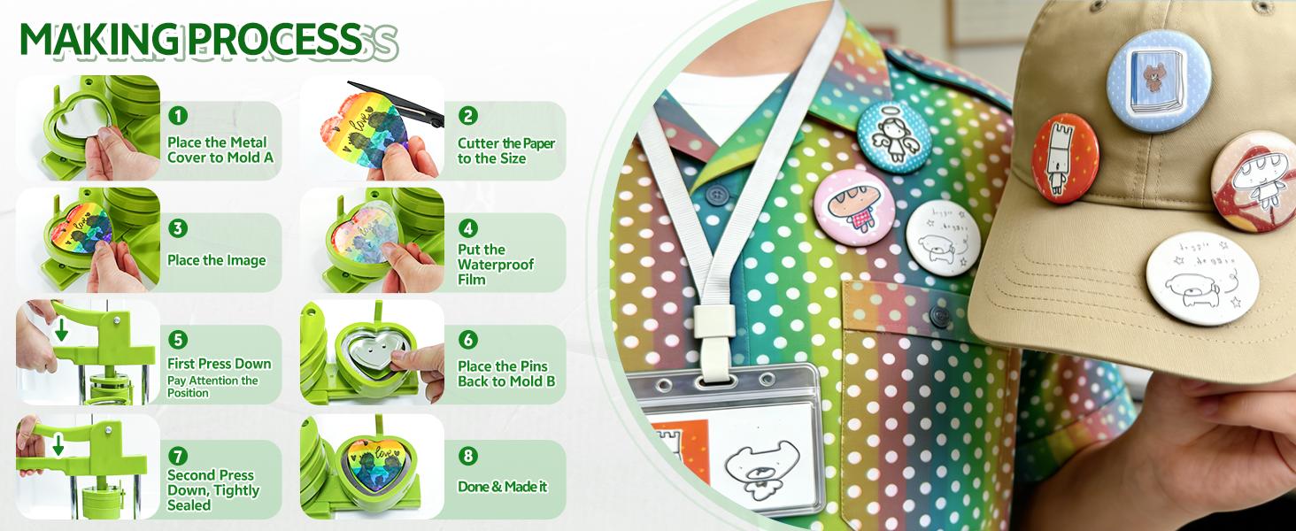 Heart Button Maker Interchangeable Die Mold 58 MM for Slide Rail Button Maker Machine Button Part Supplies Accessories for Pin Press Machine