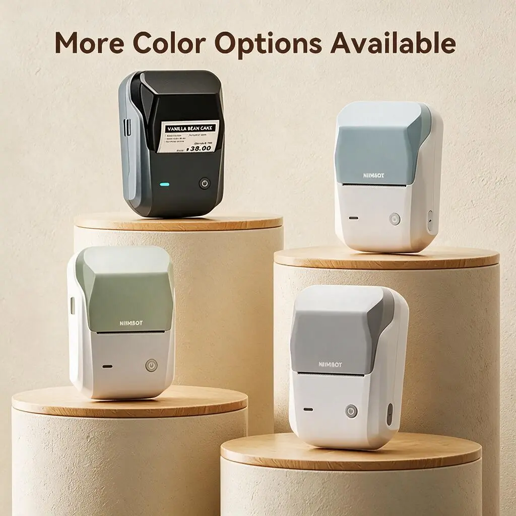Thermal label printer B1/B1Pro sticker printer -2 Inch Mini Label Sticker Printer Came with One Roll White Label(2'' x1.18''),Multiple Templates for Creative DIY, Small Business,Office,Home,School,App Editing,BPA-Free Thermal Label