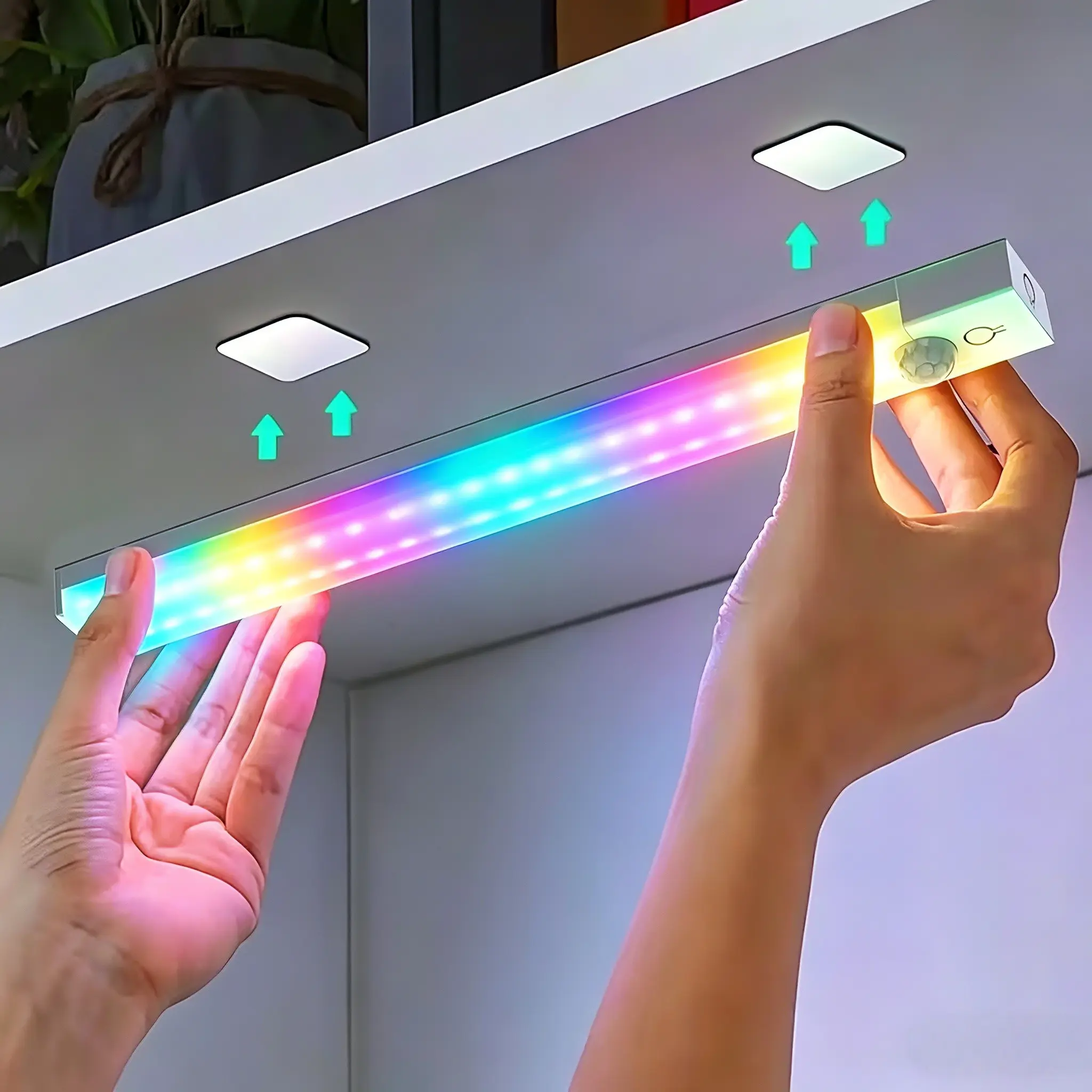 LED Colorful Light Strip, 30cm USB Rechargeable, Magnetic Installation, Adjustable Brightness, Ideal for Bedroom, Kitchen, Living Room, Party Decor