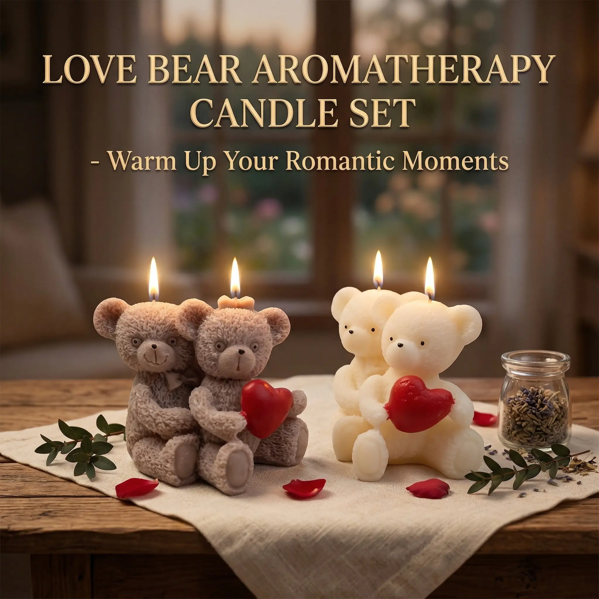2pcs Scented Candle Ornament Set, Unique Women's Gift, Romantic Atmosphere Decor, Desktop Decoration, Valentine's Day, Birthday, Christmas Gift
