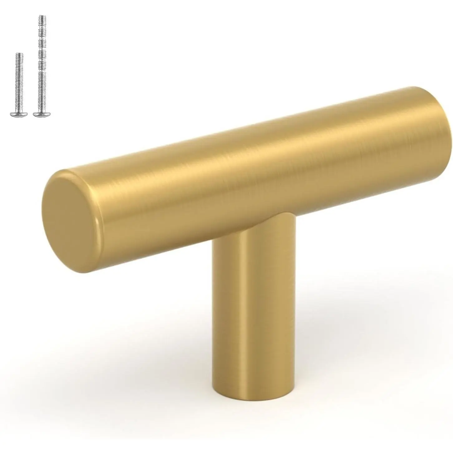 12 Pack Metallic Brass Finish Cabinet Knobs - 2 in Cabinet Handles for Dressers (Home & Party Supplies Compatible)