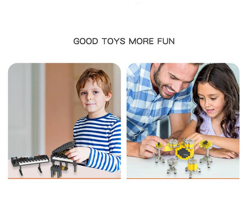MOC Musical Instrument Building Blocks Music Series ABS Plastic Mini Piano Guitar DIY Assembly Bricks Children Educational Toys