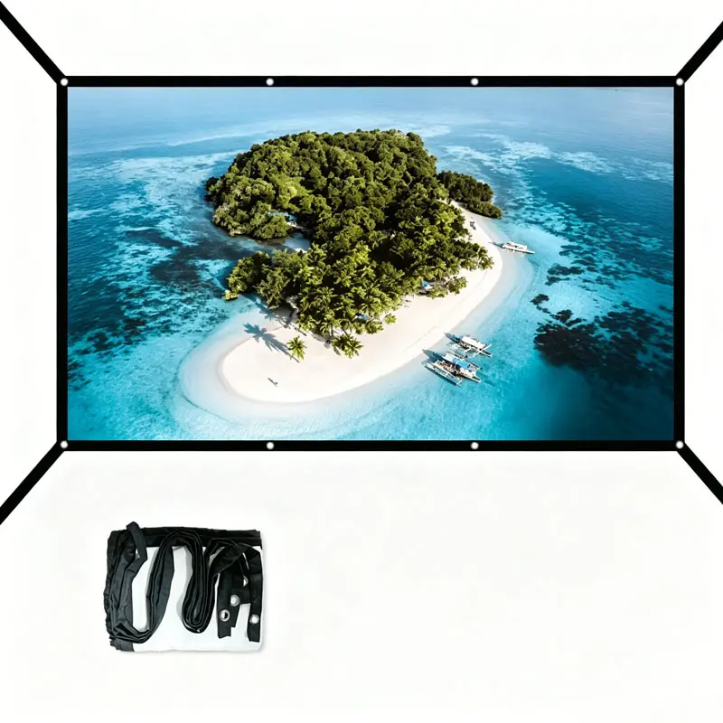 60 * 72 * 84 * 100 * 120 * 150 inch extended projector screen, 16:9 portable high-definition projection screen, equipped with hanging hooks, compact and durable, suitable for home theater, outdoor, office, classroom, entertainment/office supplies