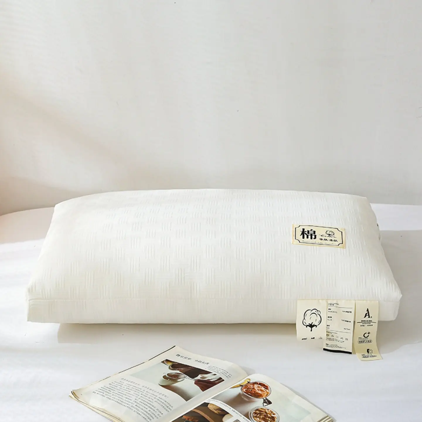 2026 New Original Cotton Waffle Knit Down Pillow Insert, Comfortable and Soft Pillow Core, Ideal for Home Use, Durable and Breathable Design