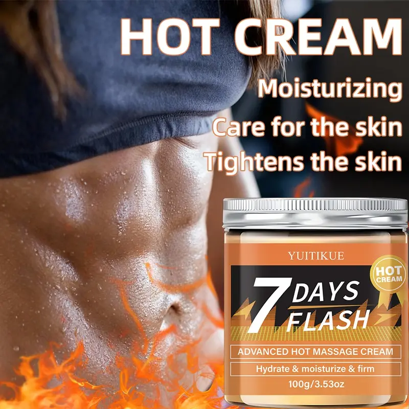 Caffeine Hot Massage Cream with Collagen and Niacinamide, Tightening Body Skin, Body Shaping Cream, 100g, Moisturizing and Firming Formula