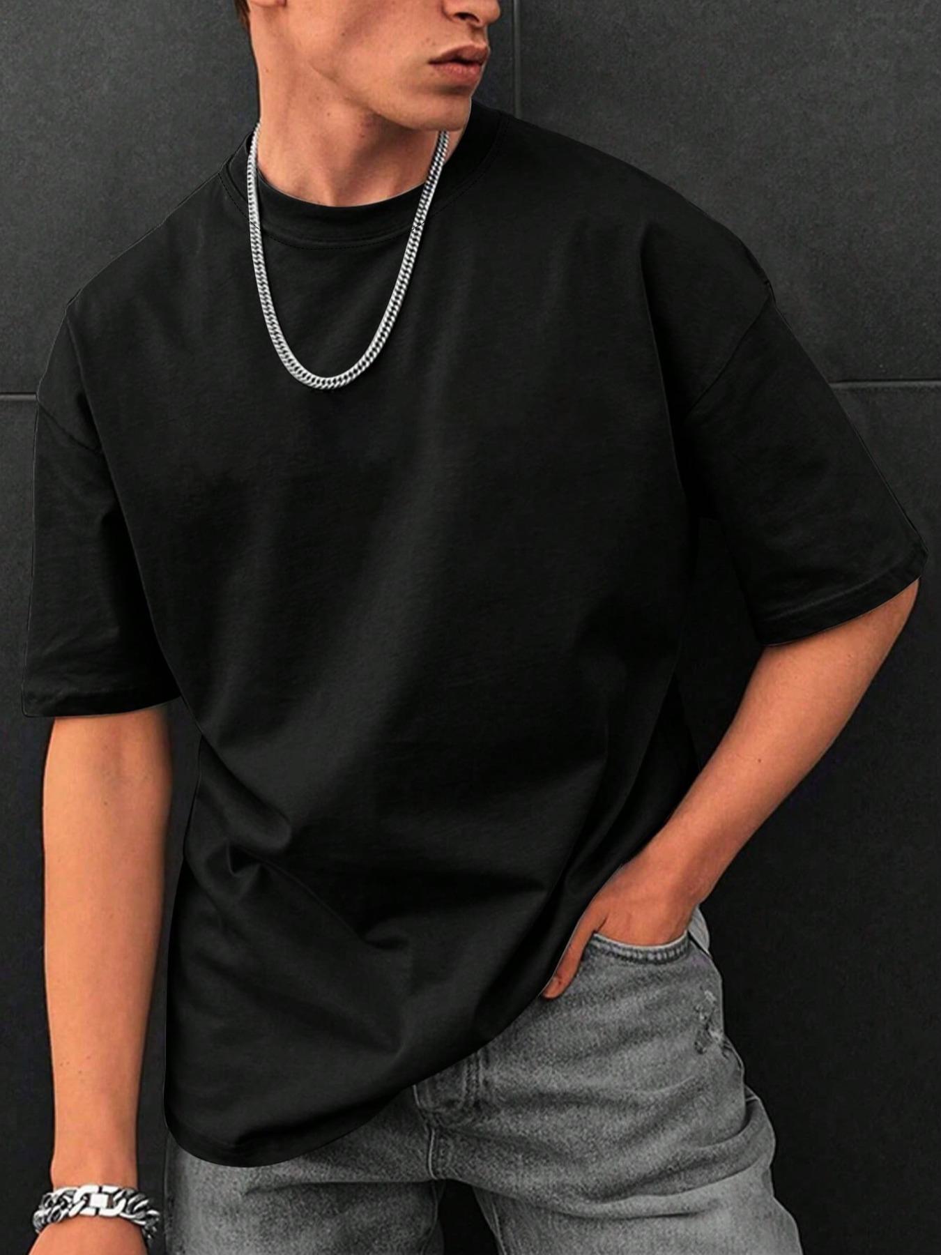 Men's Letter Print Drop Shoulder Jersey Tee, National Day Clothing, Menswear, Regular Fit Casual Streetwear Short Sleeve Round Neck Crewneck T-shirt for Summer, Fashion Stylish Men's Top for Daily Wear, Casual Style Tee, Casual Letters Print