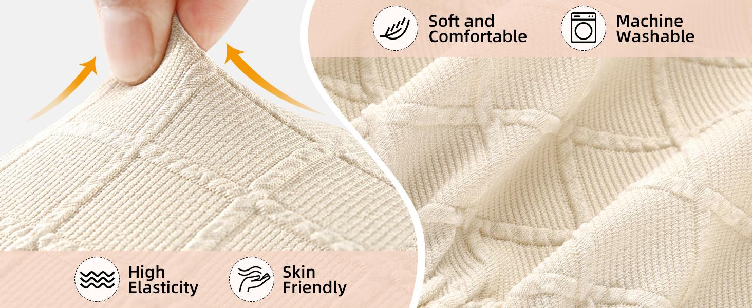 CRFATOP  Waterproof Bar Stool Covers 4 PCS, Stretch Chair Slipcover for Pub Tall Chair with Backs Counter Barstool Cover Removable Washable (Beige)