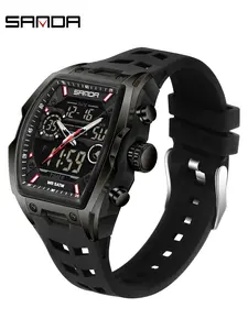 Brand Fashion Design Watches For Men Waterproof, Casual Business Formal Dress Mens Watch, Dual Display Digital Men's Quartz Wristwatches, Alarm Clock Stopwatch Week Date Multifunction Analog Man Sports Watch, Ideal for Holiday Birthday Gifts